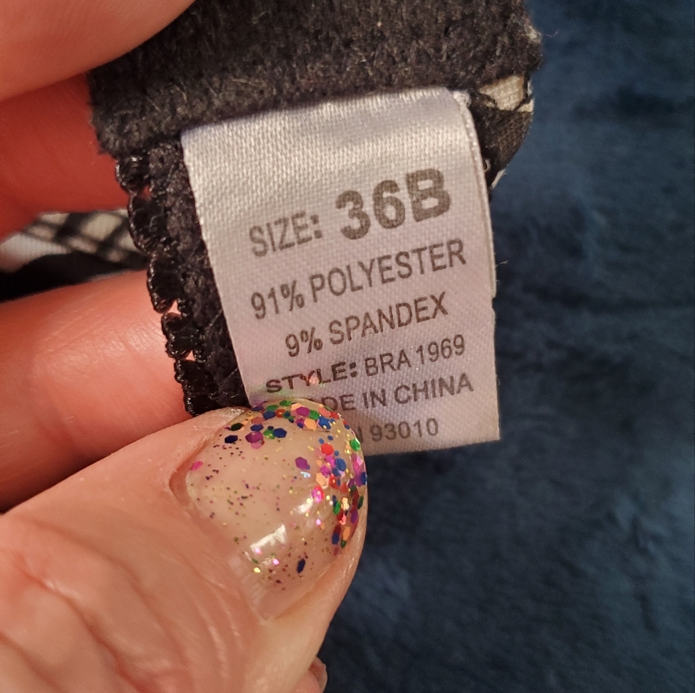 Bra Lot x5 Assorted Styles: Teal, Black, White & Zebra Print 36/38 - Picture 13 of 16